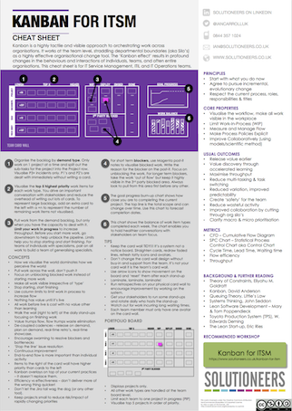 Kanban for ITSM Cheat Sheet